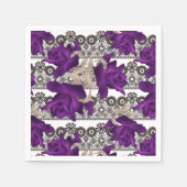 Retro, lila Rose Serviette (Vorderseite)