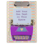 Retro lila Schreibmaschinen-Mitte- des Klemmbrett (Vorderseite)