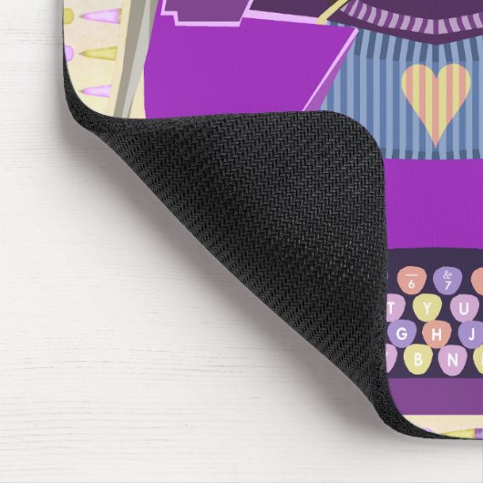 Retro lila Schreibmaschinen-Mitte- des Mousepad (Ecke)