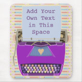 Retro lila Schreibmaschinen-Mitte- des Mousepad (Vorne)