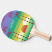 Retro Lila Sonnenuntergänge Palmen Bäume Personali Tischtennis Schläger (Seitenansicht)