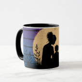 Retro-Lila-Sonnenuntergangs-Muttertags-Tasse Tasse (Vorderseite Links)
