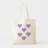 Retro Lila Tote Bag von Funky Heart 2000s Y2K 90s Tragetasche (Vorne)