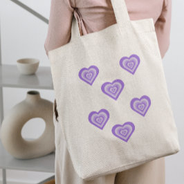 Retro Lila Tote Bag von Funky Heart 2000s Y2K 90s Tragetasche