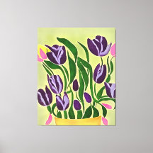 Retro Lila Tulip Abstrakte Kunst