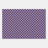 Retro Lila und Black Gingham Kariertes Muster Geschenkpapier Set (Vorderseite 2)