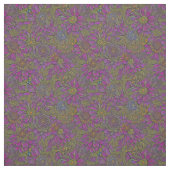 Retro-Lila und grünes Blumendesign Stoff (Muster)