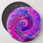 Retro Lila und Orange Abstrakt Groovy Swirl Button (Vorne & Hinten)