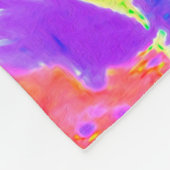 Retro Lila und Orange Abstrakt Groovy Swirl Fleecedecke (Ecke)