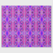 Retro Lila und Orange Abstrakt Groovy Swirl Geschenkpapier (Flach)