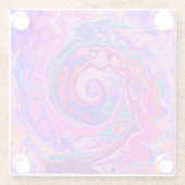 Retro Lila und Orange Abstrakt Groovy Swirl Glasuntersetzer (Rückseite)