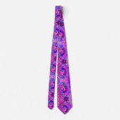 Retro Lila und Orange Abstrakt Groovy Swirl Krawatte (Rückseite)