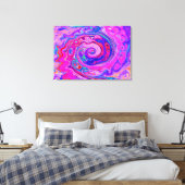 Retro Lila und Orange Abstrakt Groovy Swirl Leinwanddruck (Insitu (Schlafzimmer))