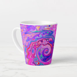 Retro Lila und Orange Abstrakt Groovy Swirl Milchtasse