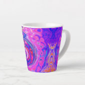 Retro Lila und Orange Abstrakt Groovy Swirl Milchtasse (Rechte Ecke)