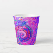 Retro Lila und Orange Abstrakt Groovy Swirl Milchtasse (Vorderseite)