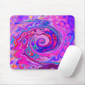 Retro Lila und Orange Abstrakt Groovy Swirl Mousepad (Mit Mouse)