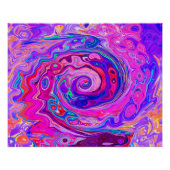 Retro Lila und Orange Abstrakt Groovy Swirl Poster (Vorderseite)