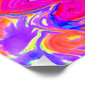 Retro Lila und Orange Abstrakt Groovy Swirl Poster (Ecke)