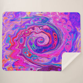 Retro Lila und Orange Abstrakt Groovy Swirl Sherpadecke