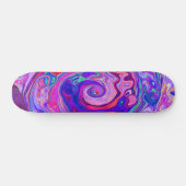 Retro Lila und Orange Abstrakt Groovy Swirl Skateboard (Horizontal)