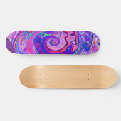 Retro Lila und Orange Abstrakt Groovy Swirl Skateboard (Horizontal)