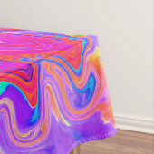 Retro Lila und Orange Abstrakt Groovy Swirl Tischdecke (Beispiel)