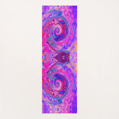 Retro Lila und Orange Abstrakt Groovy Swirl Yogamatte (Vorderseite)