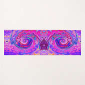 Retro Lila und Orange Abstrakt Groovy Swirl Yogamatte (Vorderseite (Horizontal))