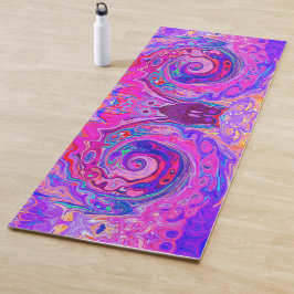 Retro Lila und Orange Abstrakt Groovy Swirl Yogamatte
