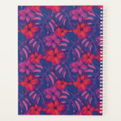 Retro Lila und rosa Florals Planer (Rückseite)