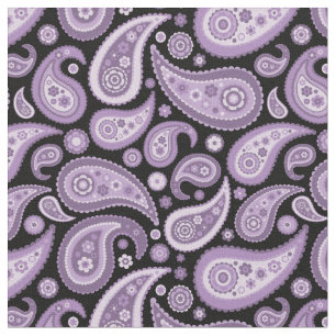 Retro lila und schwarzes Paisley-Muster Stoff