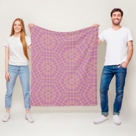 Retro Lila und Tan Kariert Fleecedecke