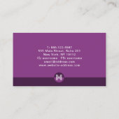 Retro Lila Violet Geometric Modern Monogram Visitenkarte (Rückseite)