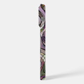 Retro Lila Violet Grau Schwarzes Mosaik Kunstmuste iPhone Hülle (Linke Seite)