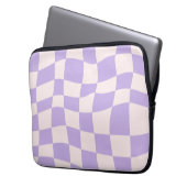 Retro Lila Wellenmuster Laptopschutzhülle (Vorderseite Links)