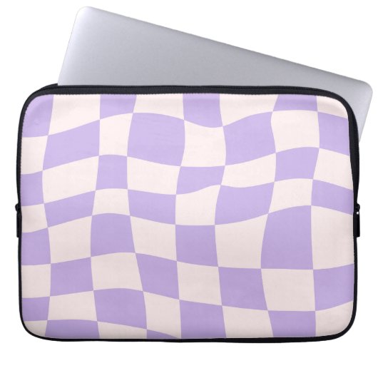 Retro Lila Wellenmuster Laptopschutzhülle (Vorderseite)