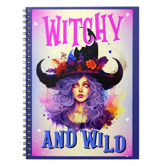 Retro Lila Witchy _ Halloween Notizblock (Vorderseite)