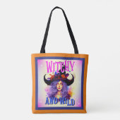 Retro Lila Witchy _ Halloween Tasche (Rückseite)