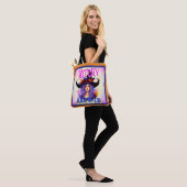 Retro Lila Witchy _ Halloween Tasche (Am Model)