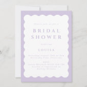 Retro Lilac Wavy Bridal Dusche Einladung (Vorderseite)