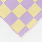 Retro Lilac Yellow Paston Warped Checkerboard Fleecedecke (Ecke)