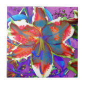 Retro Lily Fliese (Vorderseite)