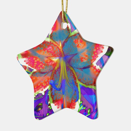 Retro Lily Keramik Ornament (Links)