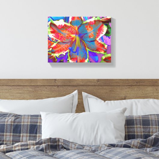 Retro Lily Leinwanddruck (Insitu (Schlafzimmer))