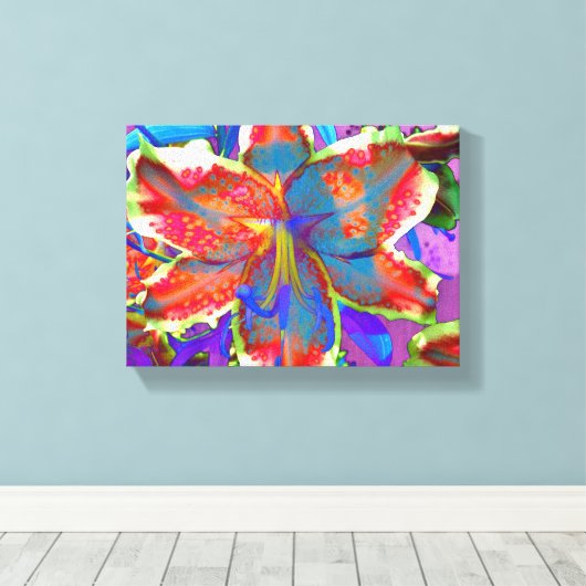 Retro Lily Leinwanddruck (Insitu (Holzboden))