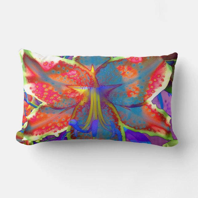 Retro Lily Lendenkissen (Vorderseite)