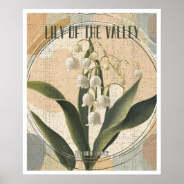 Retro Lily of the Valley Mai Geburtsmonat Blume Poster