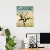 Retro Lily of the Valley Mai Geburtsmonat Blume Poster (Heimbüro)