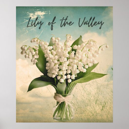 Retro Lily of the Valley Mai Geburtsmonat Blume Poster (Vorne)